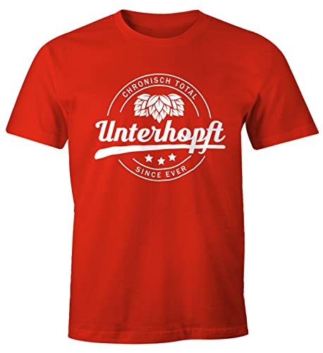 MoonWorks Chronisch Unterhopft Total Herren T-Shirt Since Ever Fun-Shirt rot M von MoonWorks