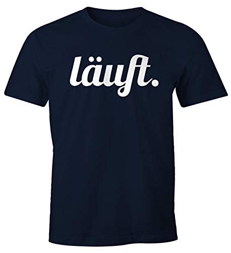 MoonWorks Cooles lustiges Herren T-Shirt - läuft - Fun-Shirt Navy XXL von MoonWorks