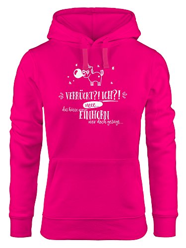 MoonWorks Damen Hoodie Einhorn Verrückt ich neee.. das hätte Mein Einhorn mit doch gesagt Spruch pink S von MoonWorks