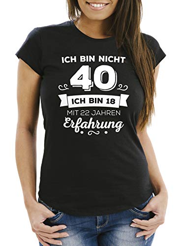 MoonWorks Damen T-Shirt Ich Bin Nicht 40 sondern ich Bin 18 mit 22 Jahren Erfahrung Geburtstag Geschenk T-Shirt schwarz L MoonWorks Damen T-Shirt Ich Bin Nicht 40 sondern ich Bin 18 mit 22 Jahren Erfahrung Geburtstag Geschenk T-Shirt schwarz L von MoonWorks