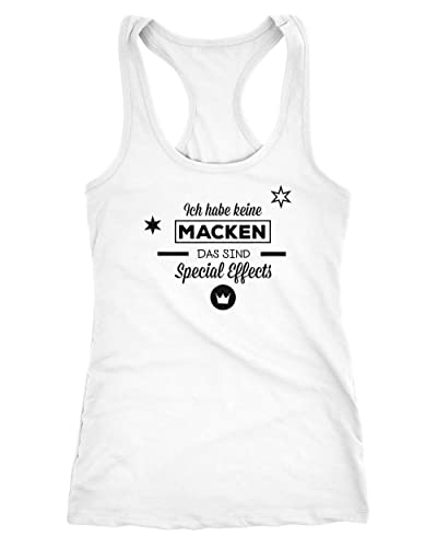 MoonWorks Damen Tank-Top Ich Habe Keine Macken, das sind Special Effects weiß XL von MoonWorks