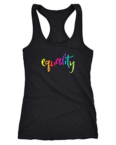 MoonWorks Damen Tanktop Equality Pride LGBT Racerback schwarz XL von MoonWorks