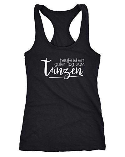 MoonWorks Damen Tanktop Heute ist EIN guter Tag zum tanzen Party Techno feiern Festival schwarz S von MoonWorks