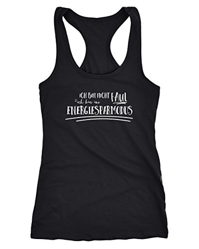MoonWorks Damen Tanktop Ich Bin Nicht faul, ich Bin im Energiesparmodus Racerback Tank Top schwarz L MoonWorks Damen Tanktop Ich Bin Nicht faul, ich Bin im Energiesparmodus Racerback Tank Top schwarz L von MoonWorks