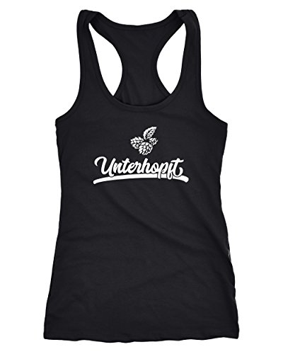 MoonWorks Damen Tanktop Unterhopft Bier Festival Party Tank Top Shirt Racerback schwarz XXL von MoonWorks