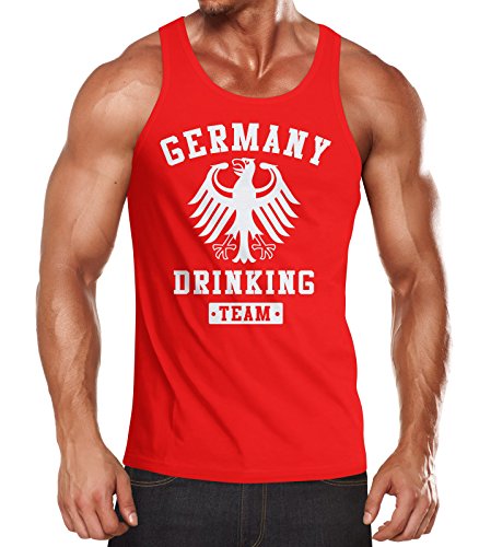 MoonWorks Deutschland Herren Tanktop Germany Drinking Bier Team Adler rot XL von MoonWorks