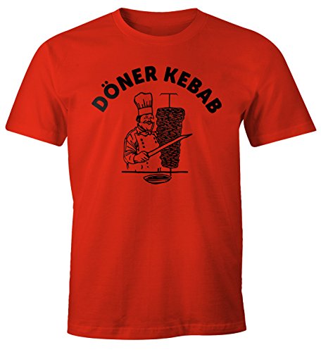 MoonWorks Döner Shirt Herren Kebab Dönerspieß Fun T-Shirt rot L von MoonWorks