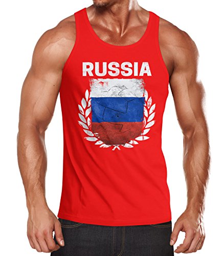 MoonWorks EM WM Tanktop Fanshirt Herren Fußball Russland Flagge Russia Vintage Muskelshirt rot XXL MoonWorks EM WM Tanktop Fanshirt Herren Fußball Russland Flagge Russia Vintage Muskelshirt rot XXL von MoonWorks