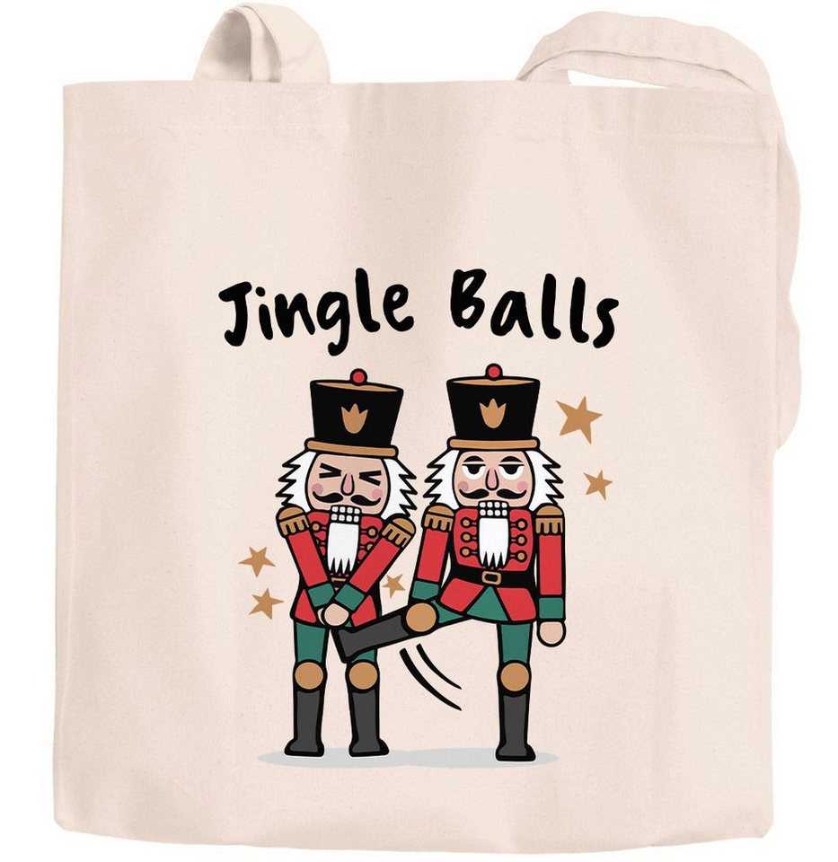MoonWorks Einkaufsshopper Jutebeutel Spruch lustig Anti Weihnachten Nussknacker Jingle Balls von MoonWorks