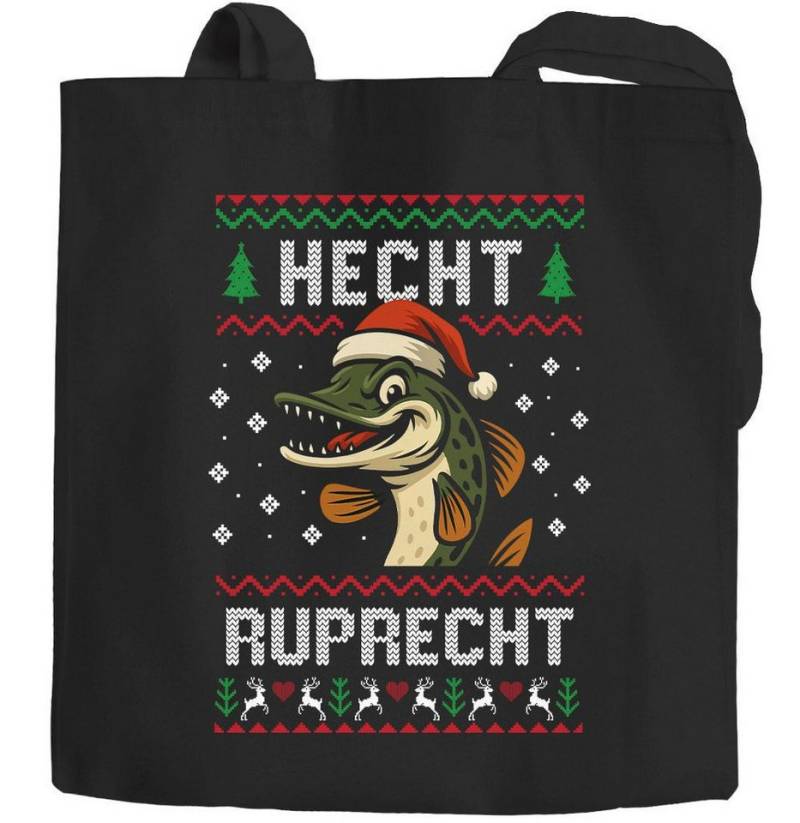 MoonWorks Einkaufsshopper Jutebeutel Ugly Christmas Design Hecht Ruprecht Spruch Lustig XMAS von MoonWorks