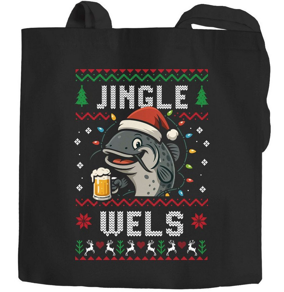 MoonWorks Einkaufsshopper Jutebeutel Ugly Christmas Design Jingle Wels Spruch Lustig XMAS von MoonWorks