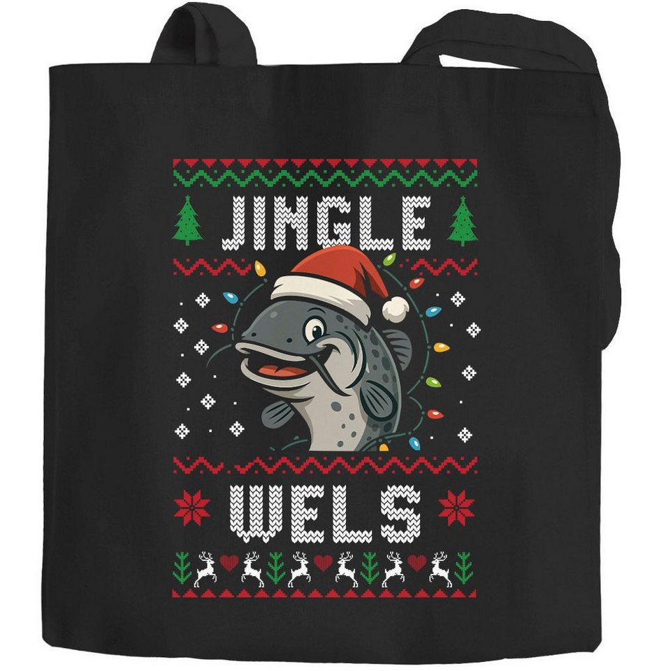 MoonWorks Einkaufsshopper Jutebeutel Weihnachten Ugly XMAS Design Jingle Wels Wortwitz Spruch von MoonWorks