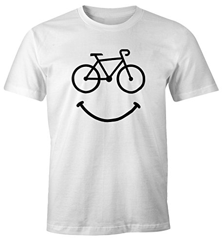 MoonWorks Fahrrad Herren T-Shirt Smile Happy Bike Radfahren Fun-Shirt weiß 4XL MoonWorks Fahrrad Herren T-Shirt Smile Happy Bike Radfahren Fun-Shirt weiß 4XL von MoonWorks