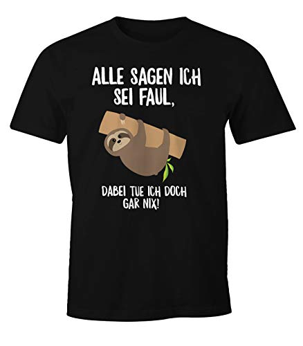 MoonWorks Faultier Herren T-Shirt Alle Sagen ich sei faul, dabei tue ich doch gar nix! Fun-Shirt schwarz XXL von MoonWorks
