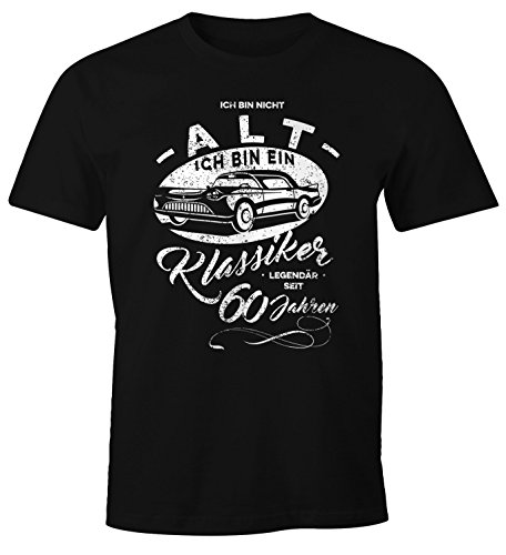 MoonWorks Herren Geschenk T-Shirt zum Geburtstag Ich Bin Nicht alt Ich Bin EIN Klassiker Auto Retro Oldtimer Spruch 30-90 Jahre 60 schwarz XL von MoonWorks