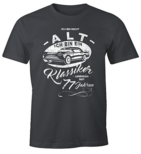 MoonWorks Herren Geschenk T-Shirt zum Geburtstag Ich Bin Nicht alt Ich Bin EIN Klassiker Auto Retro Oldtimer Spruch 30-90 Jahre 77 dunkelgrau L MoonWorks Herren Geschenk T-Shirt zum Geburtstag Ich Bin Nicht alt Ich Bin EIN Klassiker Auto Retro Oldtimer Spruch 30-90 Jahre 77 dunkelgrau L von MoonWorks