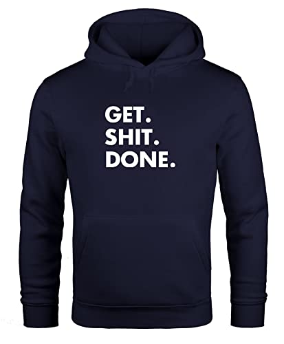 MoonWorks Herren Hoodie mit Spruch - Get Shit Done - Sprüche Sweatshirt Kapuzenpullover Männer Navy 4XL von MoonWorks