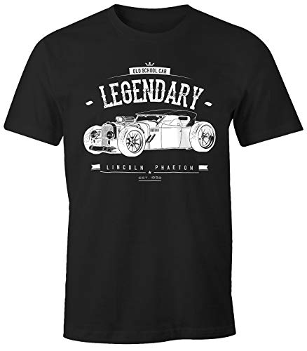 MoonWorks Herren T-Shirt, Hot Rod Retro Auto Car Oldschool Rockabilly, Fun-Shirt schwarz 3XL von MoonWorks