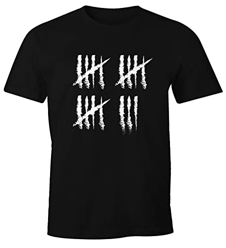 MoonWorks Herren T-Shirt 18 Geburtstag Strichliste Striche Jubiläum Jahrgang Geschenk Alter Fun-Shirt schwarz XXL von MoonWorks