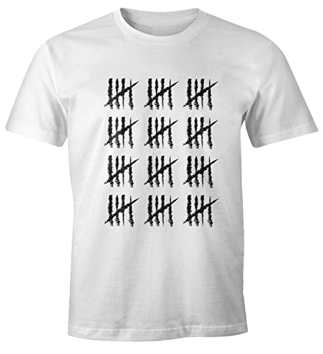 MoonWorks Herren T-Shirt 60 Geburtstag Strichliste Striche Jubiläum Jahrgang Geschenk Alter Fun-Shirt weiß 4XL von MoonWorks