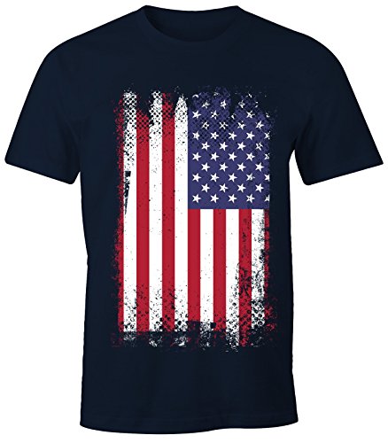 MoonWorks Herren T-Shirt - Amerika Flagge USA Flag United States of America - Comfort Fit Navy XL von MoonWorks