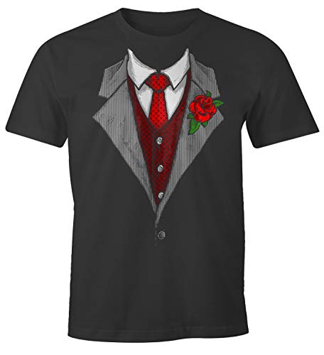 MoonWorks Herren T-Shirt Anzug Schlips Krawatte aufgedruckt Fun-Shirt anthrazit XL MoonWorks Herren T-Shirt Anzug Schlips Krawatte aufgedruckt Fun-Shirt anthrazit XL von MoonWorks