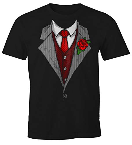 MoonWorks Herren T-Shirt Anzug Schlips Krawatte aufgedruckt Fun-Shirt schwarz XS MoonWorks Herren T-Shirt Anzug Schlips Krawatte aufgedruckt Fun-Shirt schwarz XS von MoonWorks