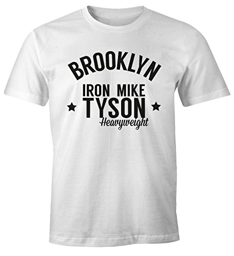 MoonWorks Herren T-Shirt Brooklyn New York Iron Mike Tyson Boxing Gym Fun-Shirt weiß 4XL von MoonWorks