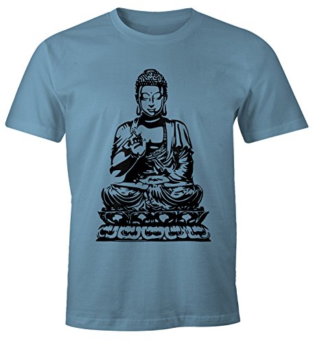 MoonWorks Herren T-Shirt Buddha Stone Blue L von MoonWorks