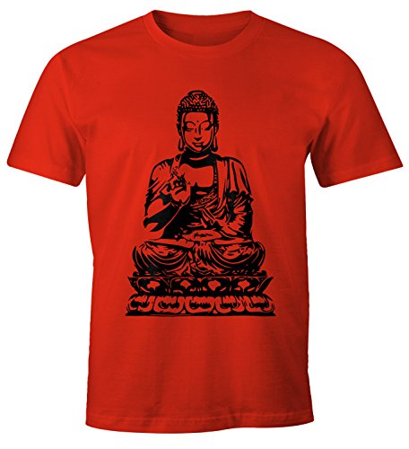 MoonWorks Herren T-Shirt Buddha rot L von MoonWorks