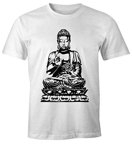 MoonWorks Herren T-Shirt Buddha weiß 4XL von MoonWorks