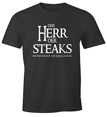 MoonWorks Herren T-Shirt Der Herr der Steaks die Rückkehr des GrillkönigsFun-Shirt anthrazit L von MoonWorks