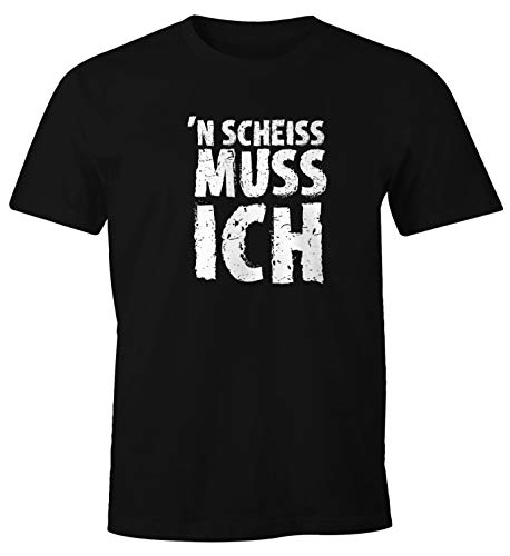 MoonWorks Herren T-Shirt Einen Scheiß muß ich Funshirt Spruch-Shirt schwarz L von MoonWorks