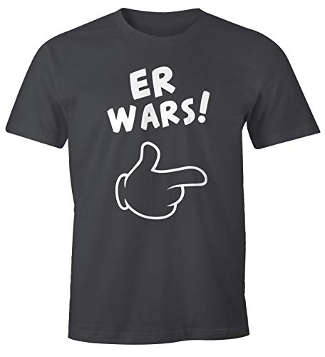 MoonWorks Herren T-Shirt Er Wars Spruch Comic Hand Fun-Shirt dunkelgrau L von MoonWorks