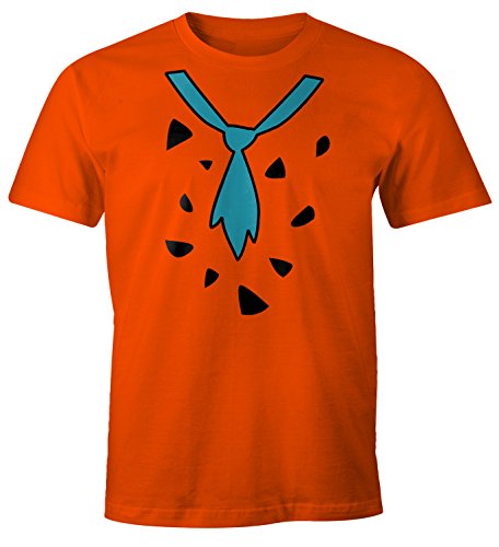 MoonWorks Herren T-Shirt Fasching Fred Feuerstein Faschings-Shirt Karneval orange XL von MoonWorks