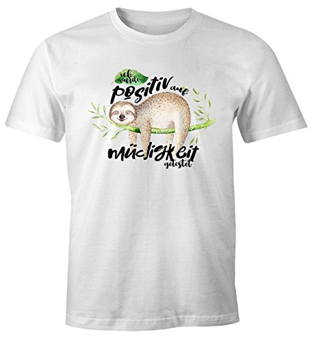 MoonWorks Herren T-Shirt Faultier Ich wurde positiv auf Müdigkeit getestet Sloth Fun-Shirt lustig Faulenzer Langschläfer weiß XL MoonWorks Herren T-Shirt Faultier Ich wurde positiv auf Müdigkeit getestet Sloth Fun-Shirt lustig Faulenzer Langschläfer weiß XL von MoonWorks