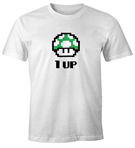 MoonWorks Herren T-Shirt Geburtstag Retro Pixel-Pilz 1-Up-Pilz Level-Up Gaming Konsole 90er Fun-Shirt weiß XXL MoonWorks Herren T-Shirt Geburtstag Retro Pixel-Pilz 1-Up-Pilz Level-Up Gaming Konsole 90er Fun-Shirt weiß XXL von MoonWorks