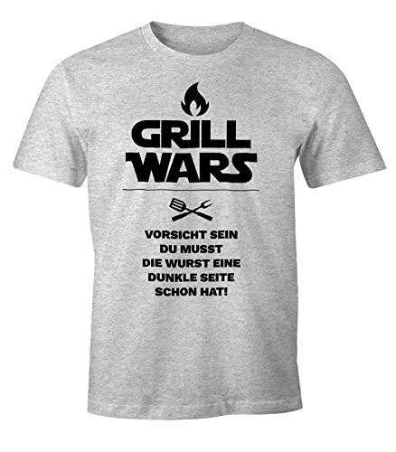 MoonWorks Herren T-Shirt Grill Wars mit Spruch Fun-Shirt grau-meliert L MoonWorks Herren T-Shirt Grill Wars mit Spruch Fun-Shirt grau-meliert L von MoonWorks