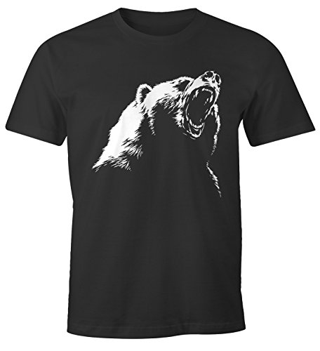 MoonWorks Herren T-Shirt Grizzly Bär anthrazit XXL von MoonWorks