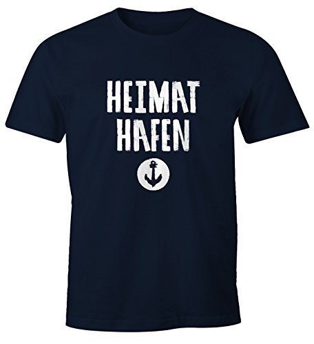 MoonWorks Herren T-Shirt Heimathafen Anker Navy L von MoonWorks
