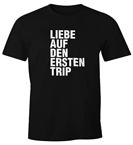 MoonWorks Herren T-Shirt Liebe auf den ersten Trip Drogen Funshirt schwarz M von MoonWorks