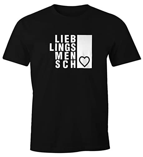 MoonWorks Herren T-Shirt Lieblingsmensch Geschenk Freundschaft Partner Beste Freundin schwarz M von MoonWorks