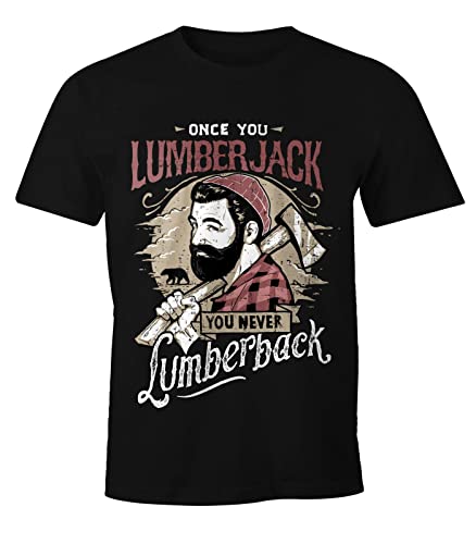 MoonWorks Herren T-Shirt Lumberjack Holzfäller Hipster Bart Beard Lumberback schwarz 5XL von MoonWorks