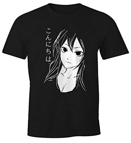 MoonWorks Herren T-Shirt Manga Anime Girl Senpai Notice me Fun-Shirt schwarz M von MoonWorks