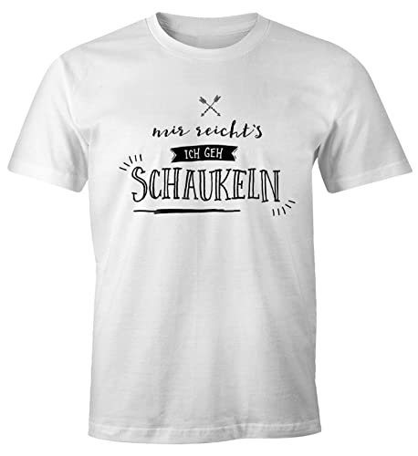 MoonWorks Herren T-Shirt - Mir reichts ich GEH schaukeln - Sprüche Spruch Fun-Shirt Spruch-Shirt Männer weiß XXL von MoonWorks