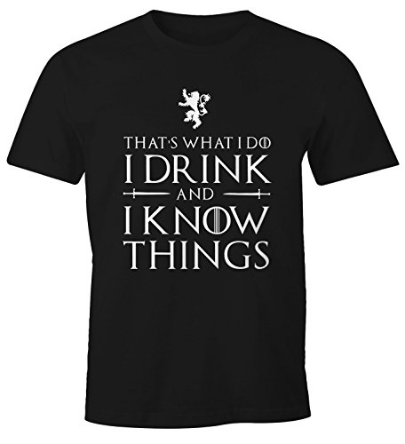 MoonWorks Herren T-Shirt Tasse Trinkspruch I Drink and I Know Things Fun-Shirt schwarz XL von MoonWorks