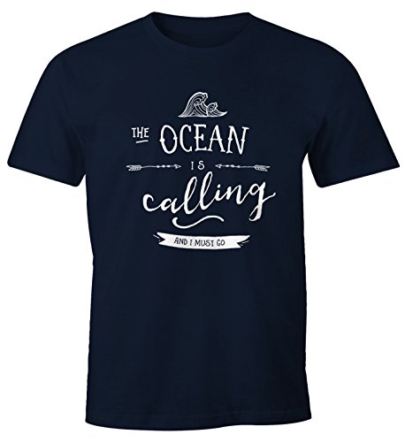 MoonWorks Herren T-Shirt The Ocean is Calling and ja Must go Sailing Surfing Meer Strand Ozean Navy L MoonWorks Herren T-Shirt The Ocean is Calling and ja Must go Sailing Surfing Meer Strand Ozean Navy L von MoonWorks
