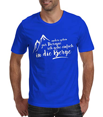 MoonWorks Herren T-Shirt - Wandern - Andere gehen zur Therapie ich gehe einfach in die Berge royal M von MoonWorks