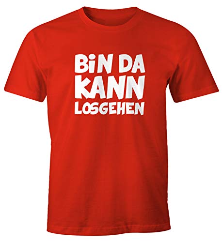 MoonWorks Herren T-Shirt mit Spruch Bin da kann losgehen Fun-Shirt rot 4XL von MoonWorks