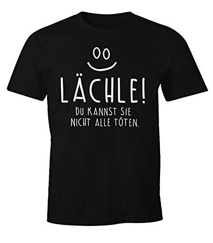 MoonWorks Herren T-Shirt mit Spruch Lächle du Kannst Sie Nicht alle töten Fun Shirt schwarz M von MoonWorks